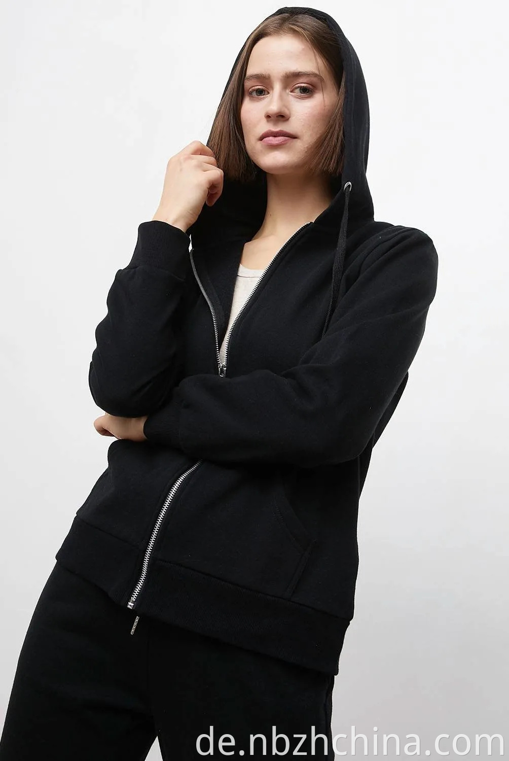 Womens Custom Solid Kangaroo Pocket Hoodies